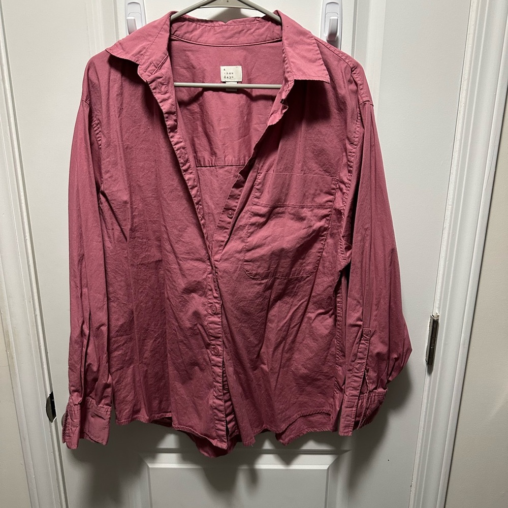 A new day. Oversized button up